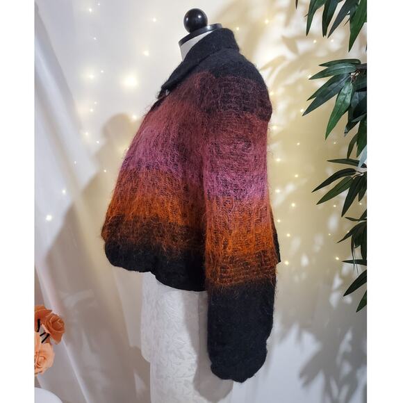 Earl Rutenberg Collection VTG Mohair Blend Ombre Striped Cropped Jacket Womens S - Picture 4 of 9